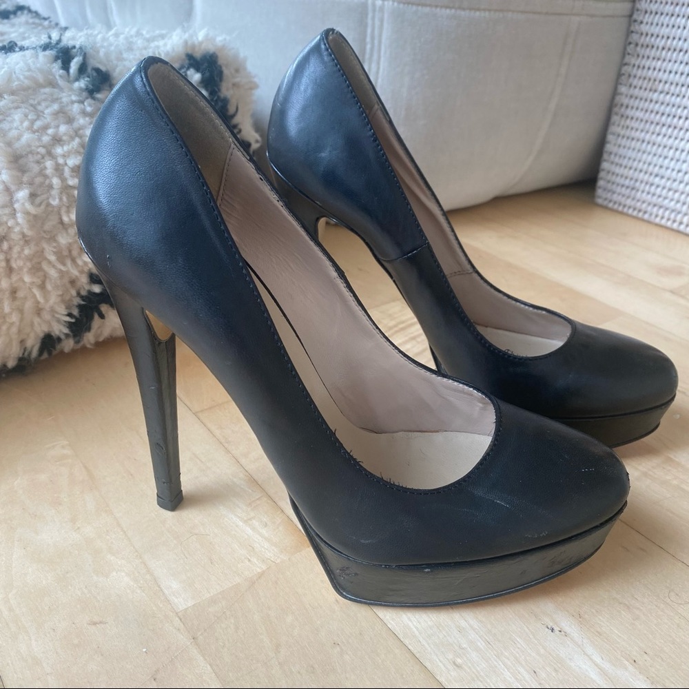 Leather Platform Pumps made in Italy (Size 10)